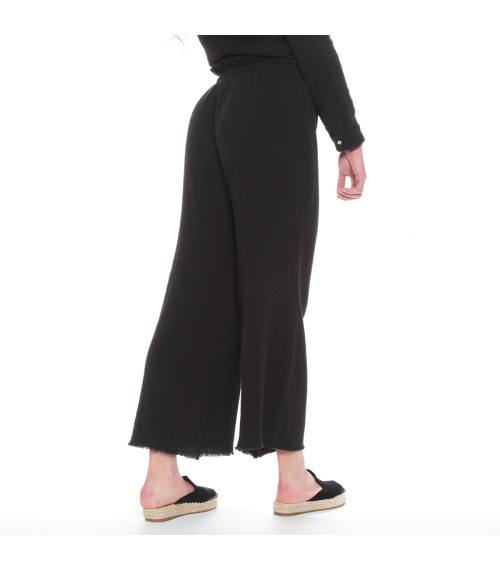 PANTALON PALAZZO SOLIDO PRETINA ELASTICADA CON PABILO
