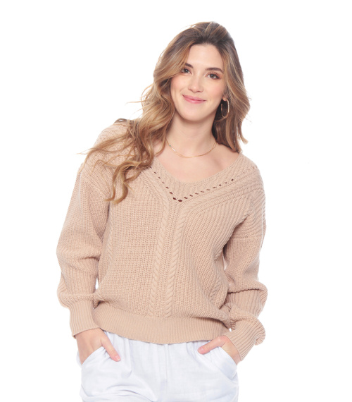 SWEATER MANGA LARGA  ESCOTE REDONDO