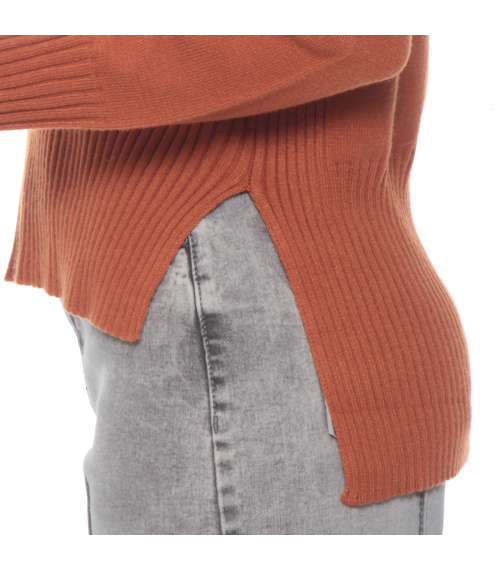 SWEATER MANGA LARGA SOLIDO CUELLO ALTO