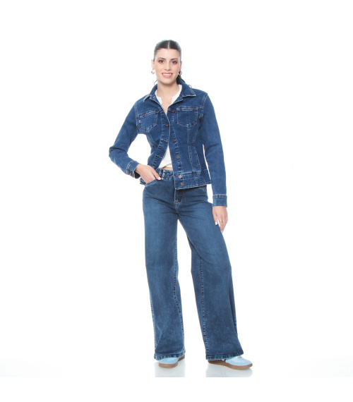 CHAQUETA MANGA LARGA DENIM