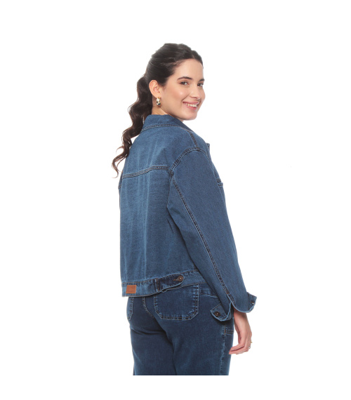 CHAQUETA DENIM OVERSIZE MANGA LARGA