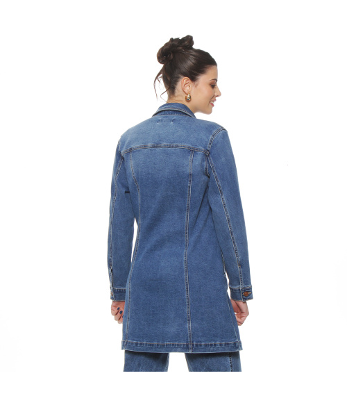 CHAQUETA DENIM MANGA LARGA ABOTONADA EN DELANTERO