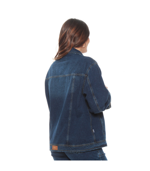 CHAQUETA DEMIN MANGA LARGA CUELLO CAMISERO BOLSILLOS