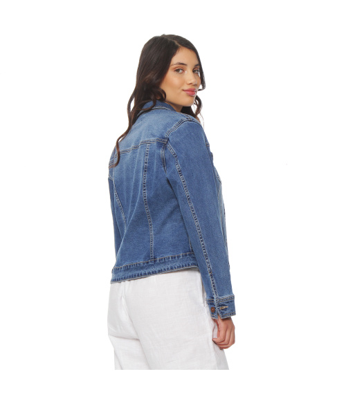 CHAQUETA DENIM MANGA LARGA ABOTONADA EN DELANTERO Y BOLSILLO