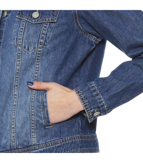 CHAQUETA DENIM MANGA LARGA ABOTONADA EN DELANTERO