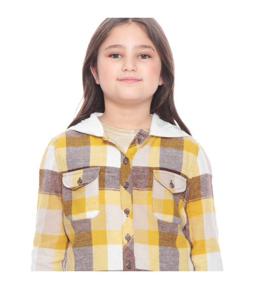 BLUSA INFANTIL ESCOCES CON GORRO