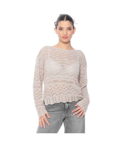 SWEATER MANGA LARGA CON LUREX  ESCOTE REDONDO