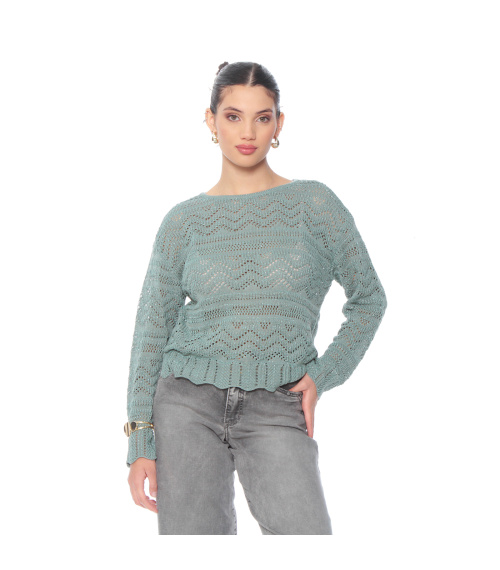SWEATER MANGA LARGA CON LUREX  ESCOTE REDONDO