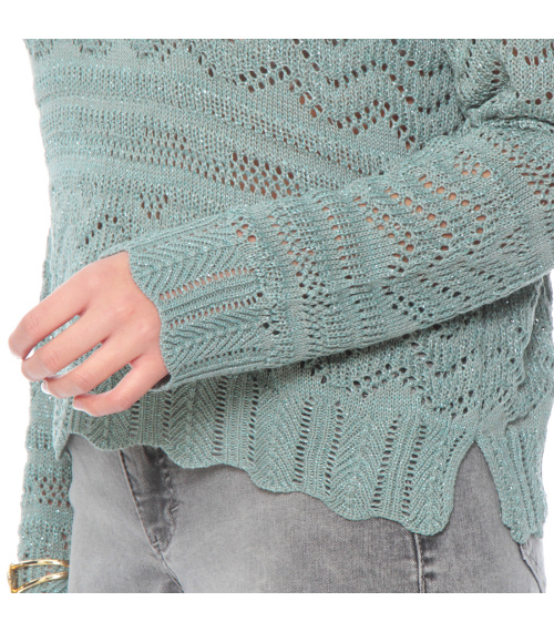 SWEATER MANGA LARGA CON LUREX  ESCOTE REDONDO