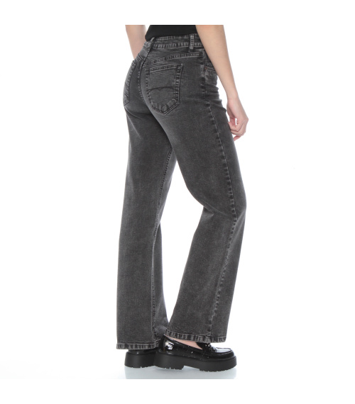 JEANS RECTO TIRO ALTO PRETINA BASICA 1 BOTON