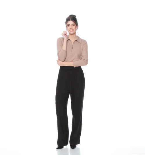 PANTALON RECTO TIRO ALTO PRETINA PASADA