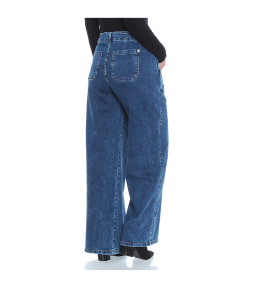 JEANS WIDE LEG TIRO MEDIO PRETINA INTERNA 1 BOTON