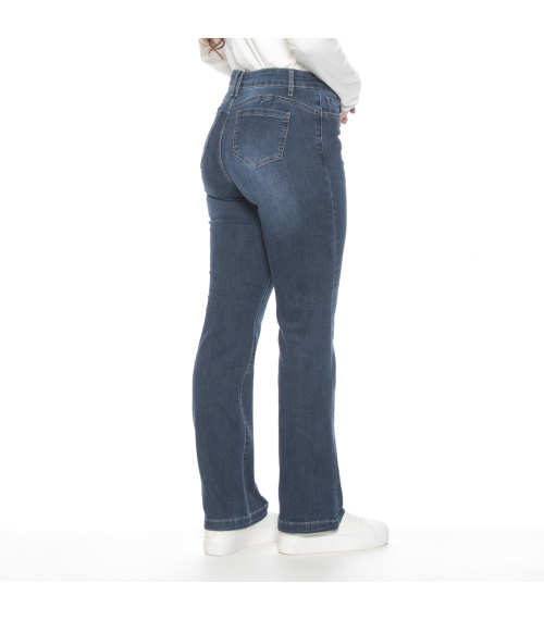 JEANS RECTO TIRO ALTO PRETINA 1 BOTON PUSH IN PUSH UP