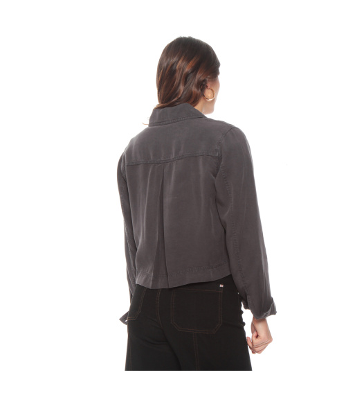 CHAQUETA MANGA LARGA LYOCELL CON BOLSILLOS DELANTERO