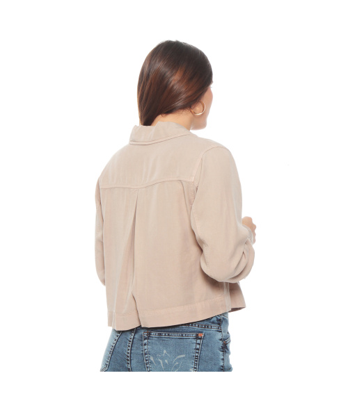CHAQUETA MANGA LARGA LYOCELL CON BOLSILLOS DELANTERO