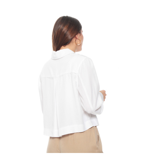 CHAQUETA MANGA LARGA LYOCELL CON BOLSILLOS DELANTERO