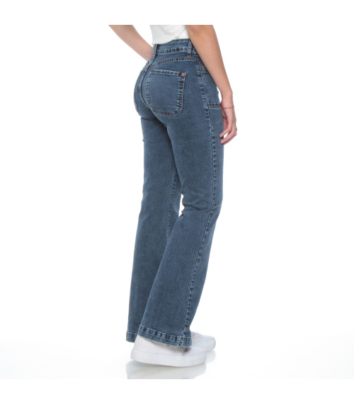 JEANS FLARE CARGO TIRO ALTO PRETINA BASICA