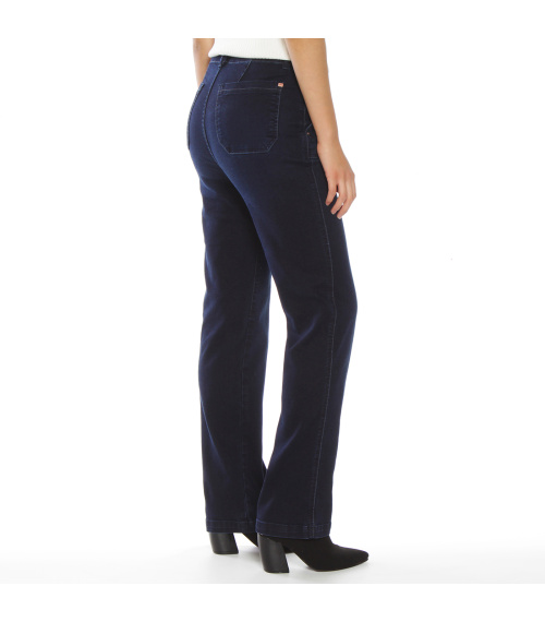 JEANS RECTO CARGO TIRO ALTO PRETINA INTERNA 1 BOTON
