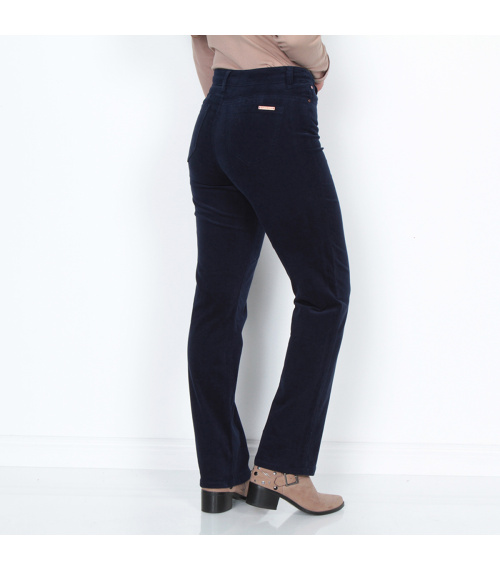 PANTALON COTELE RECTO PUSH IN PUSH UP PRETINA  BASICA UN BOTON