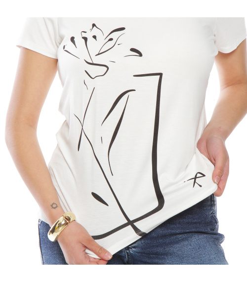 POLERA MANGA CORTA CON ESTAMPADO ESCOTE REDONDO