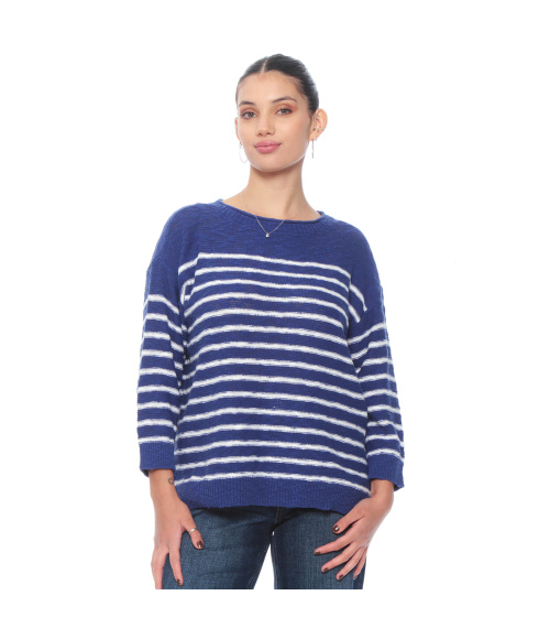 SWEATER MANGA LARGA LISTADO ESCOTE REDONDO