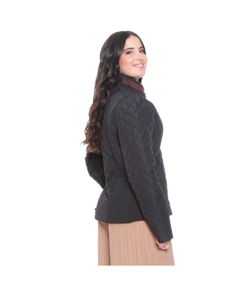PARKA MANGA LARGA CUELLO MAO CON BOLSILLO OJAL Y RIB EN COSTADO