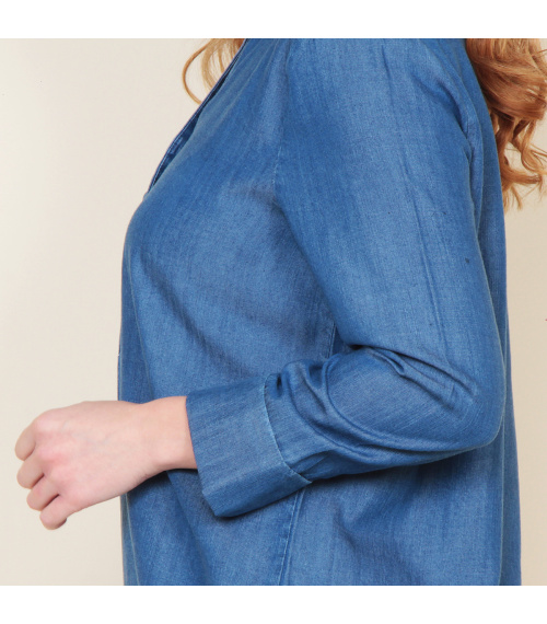 BLUSA MANGA LARGA LYOCELL ESCOTE V