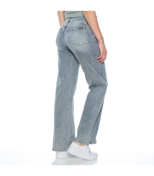 JEANS WIDE LEG TIRO MEDIO PRETINA BASICA 1 BOTON