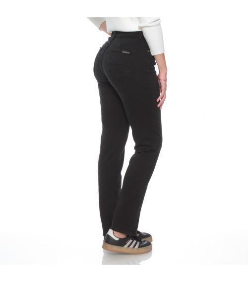 JEANS SLIM TIRO ALTO PRETINA BASICA 1 BOTON