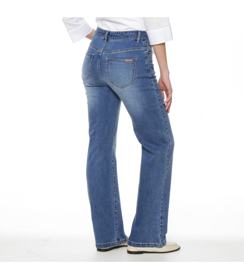 JEANS RECTO TIRO ALTO PRETINA BASICA 1 BOTON