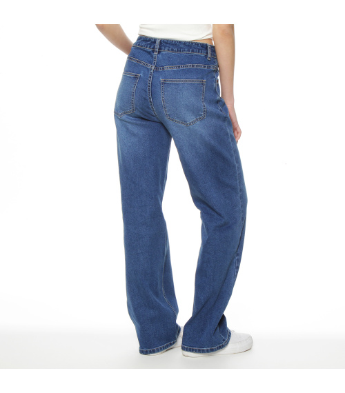 JEANS RECTO TIRO ALTO PRETINA BASICA 1 BOTON