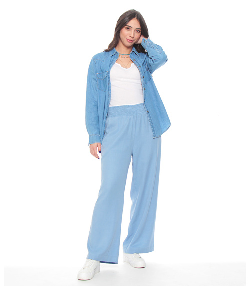 PANTALON PRETINA ELASTICADA CON BOLSILLOS