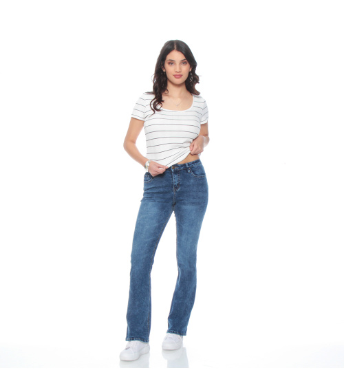 JEANS RECTO TIRO MEDIO PRETINA BASICA 1 BOTON