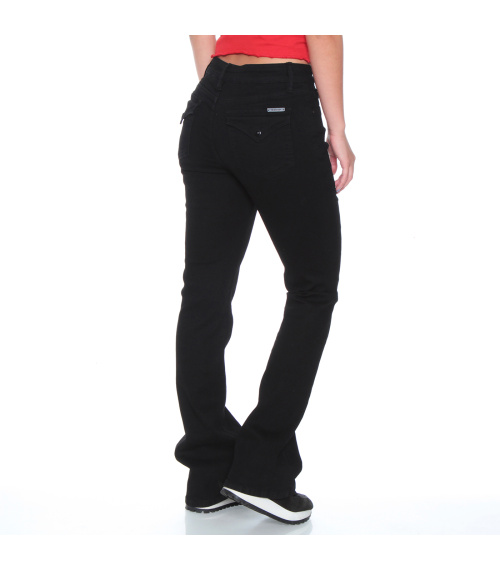JEANS RECTO TIRO ALTO PRETINA BASICA 1 BOTON