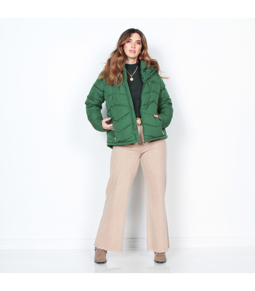 PARKA MANGA LARGA SOLIDO CON CAPUCHA