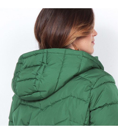 PARKA MANGA LARGA SOLIDO CON CAPUCHA