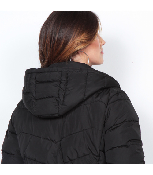 PARKA MANGA LARGA SOLIDO CON CAPUCHA