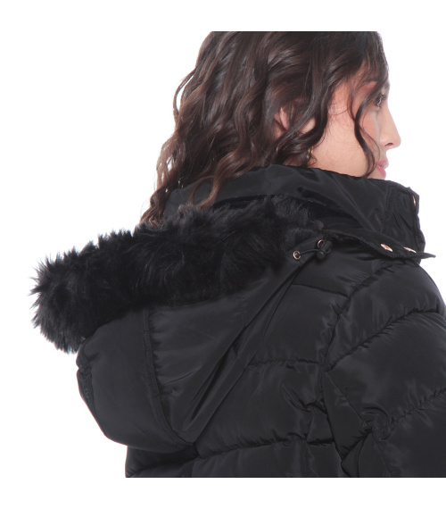PARKA LARGA MANGA LARGA CON CAPUCHA  SOLIDO