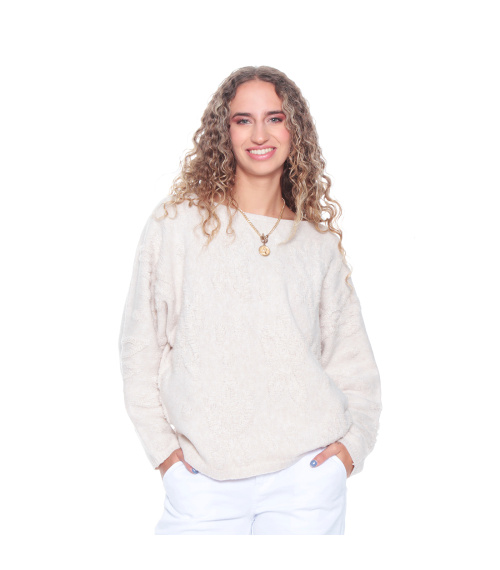 SWEATER MANGA LARGA SOLIDO ESCOTE REDONDO