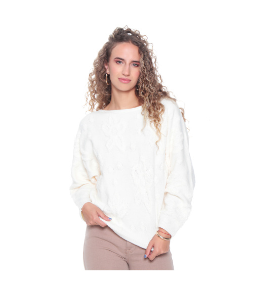 SWEATER MANGA LARGA SOLIDO ESCOTE REDONDO