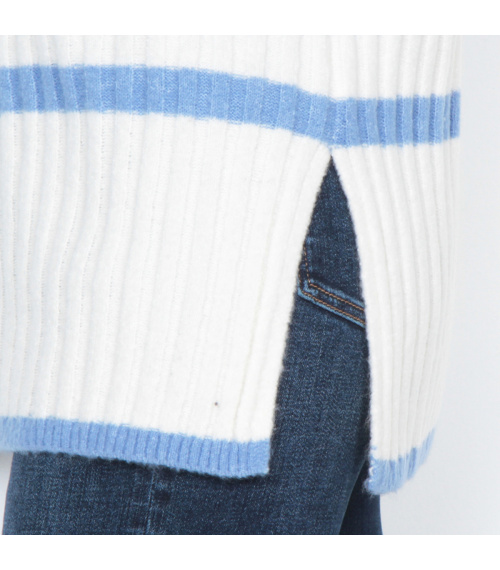 SWEATER LISTADO MANGA LARGA CUELLO ALTO