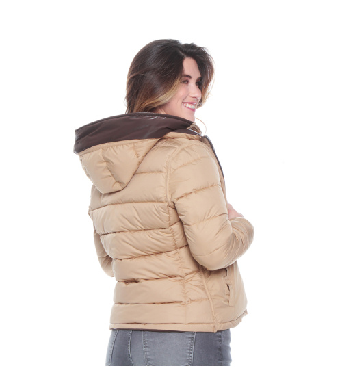 PARKA MANGA LARGA CON CAPUCHA Y BOLSILLOS