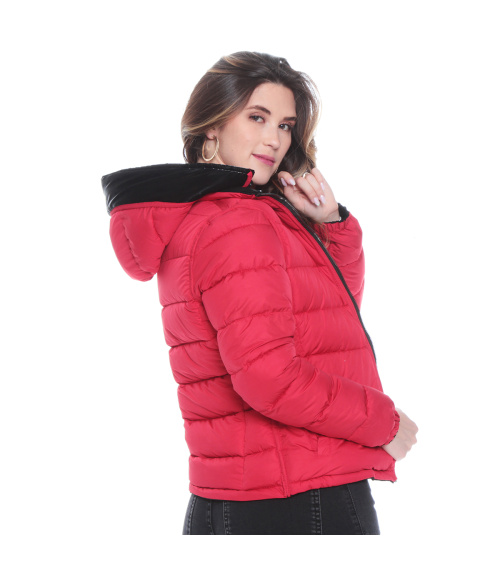 PARKA MANGA LARGA CON CAPUCHA Y BOLSILLOS