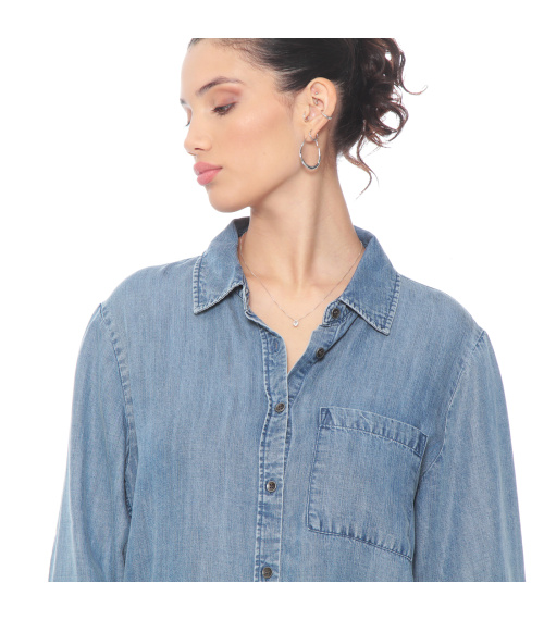 BLUSA MANGA LARGA LINO LYOCELL ABOTONADA EN DELANTERO
