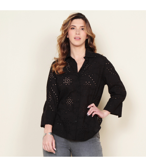 BLUSA ABOTONADA MANGA 3/4  SCHIFFLI