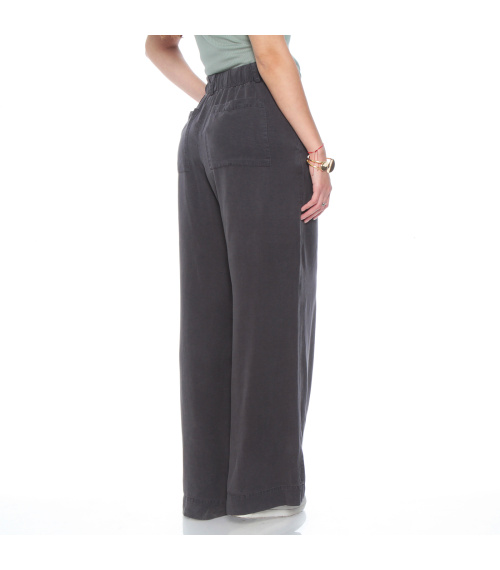PANTALON WIDE LEG LYOCELL TIRO ALTO PRETINA ELASTICADA