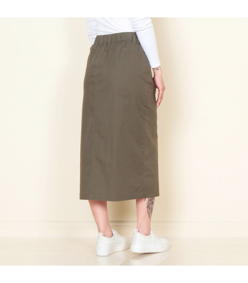FALDA CARGO SOLIDO PRETINA BASICA 1 BOTON
