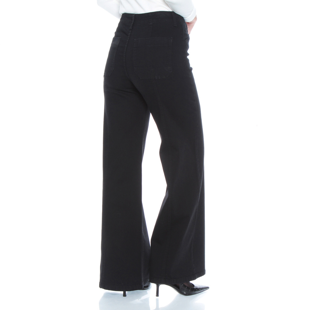 JEANS WIDE LEG TIRO ALTO PRETINA INTERNA BOTON CORTE CENTRO