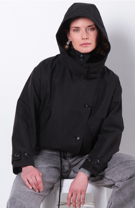Chaqueta Manga Larga Cruzada  Con Bolsillos