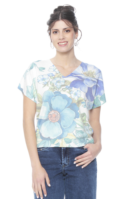 Sweater Manga Corta Sublimado Escote V